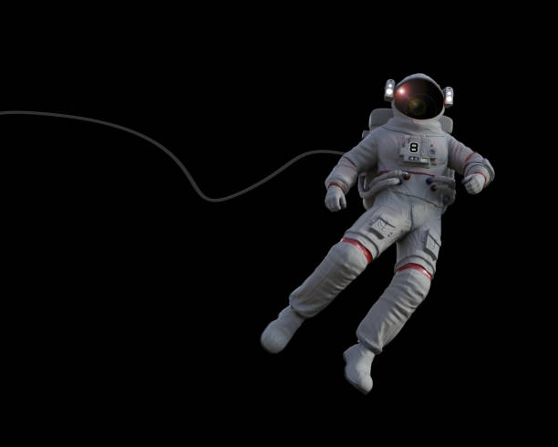 spacewalk w celu nawiązania kontaktu wzrokowego z przychodzącą kapsułą kosmiczną - renderowanie 3d - nieważkość zdjęcia i obrazy z banku zdjęć