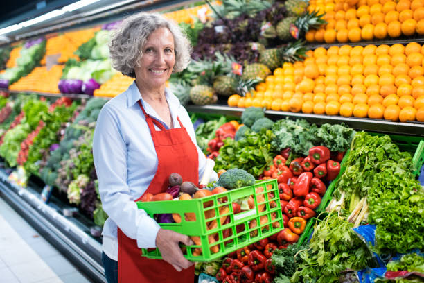 istock Seniors working in Supermarket 1210783674