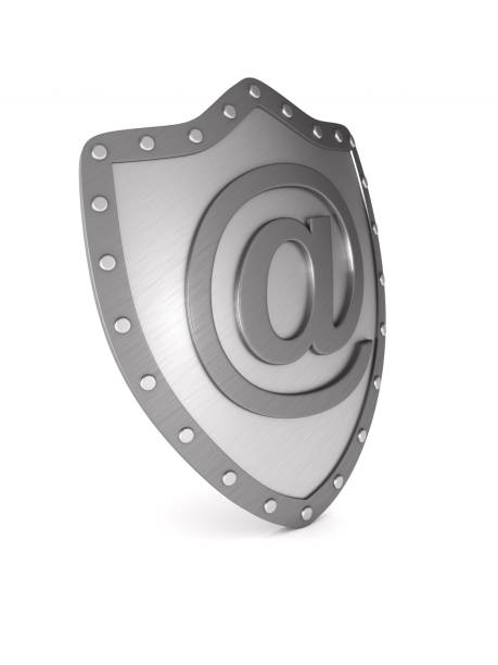 istock metallic shield with symbol email on white background. Isolated 3D illustration 1210783785