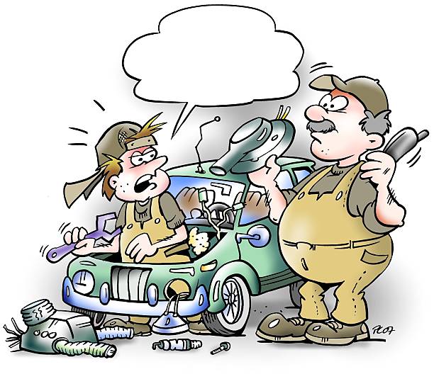 Auto Engine Repair Stock Illustration - Download Image Now - Car, Humor,  Repairing - iStock