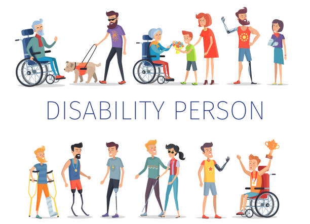 osoby niepełnosprawne i ranne żyją normalnie - fake rattan stock illustrations