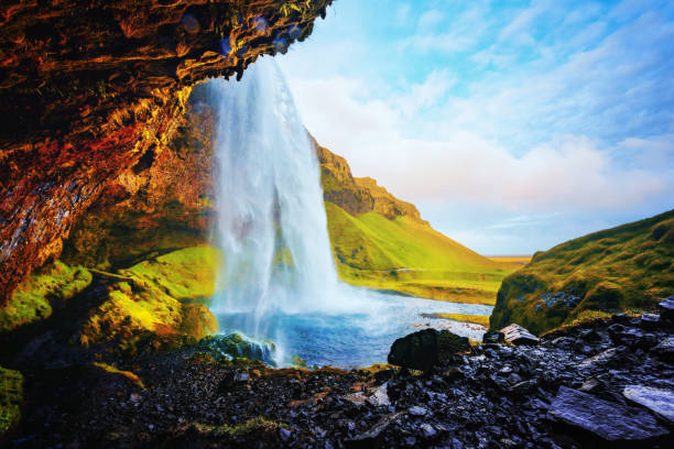 istock Sunrise on Seljalandfoss waterfall 1210792486