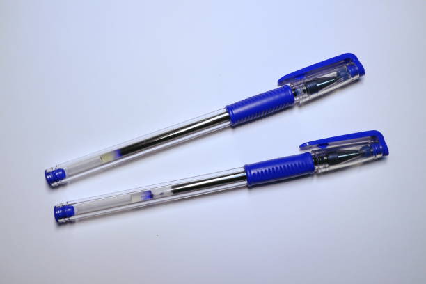 istock gel pens black and blue on a white background 1210792585