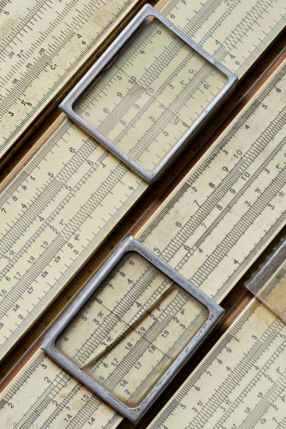 Yellow metal ruler close up with millimeters and centimeters