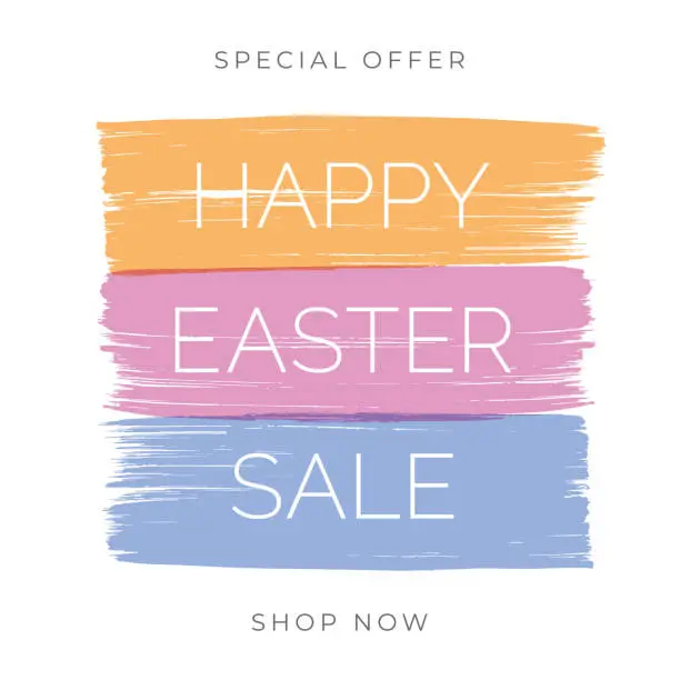 Vector illustration of Easter Sale design for advertising, banners, leaflets and flyers.