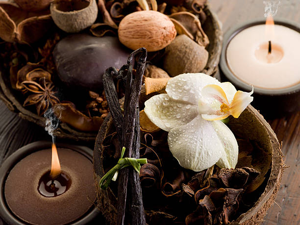 aromaterapie spa concept - parfum vanilie