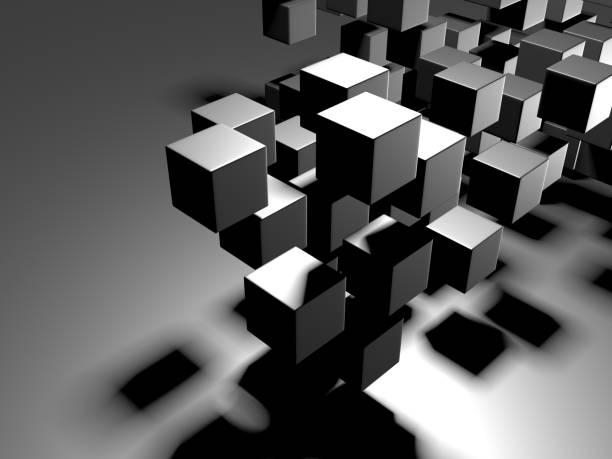 Abstract Dark Cubes Futuristic Design Background. 3d Render Illustration