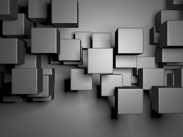 Isometric cubes seamless pattern. 3D render cubes background