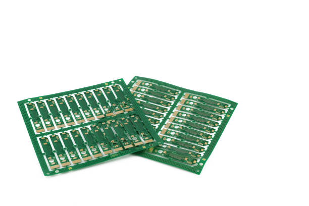 istock Multiplied printed circuit boards PCB isolated on the white background. PCB assembly. 1210806592
