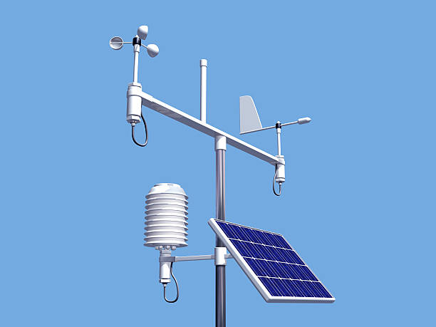 A weather station receiving transmission stock photo