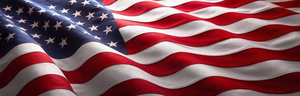 флаг американской волны - star spangled banner стоковые фото и изображения