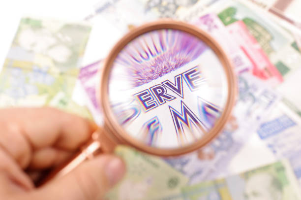 istock Professional retro style magnifying glass loupe 1210810081