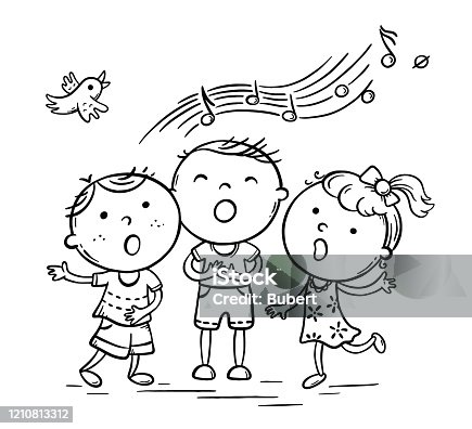 3,211 Drawing Of The Children Singing Illustrations & Clip Art - iStock