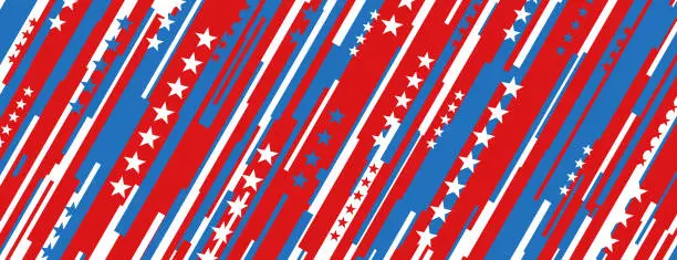 Vector illustration of Patriotic American Stars and Stripes Abstract Background