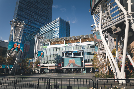 Los Angeles, California - February 16, 2020 : XBOX PLAZA, Microsoft Theater in front of the Staples Center, downtown of Los Angeles, California.