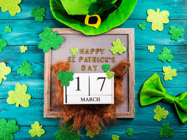 istock St Patrick Day date and greetings on letter board 1210817691