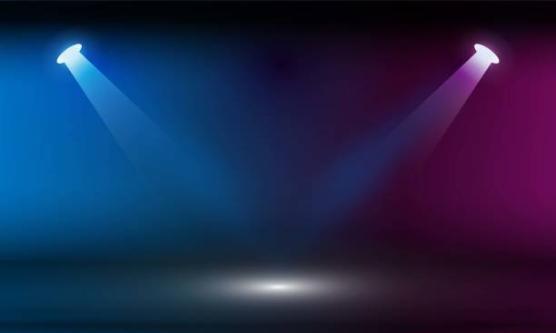 istock Stage podium with lighting, Stage Podium Scene with for Award Ceremony on Light Colorful Background vector design. 1210817944