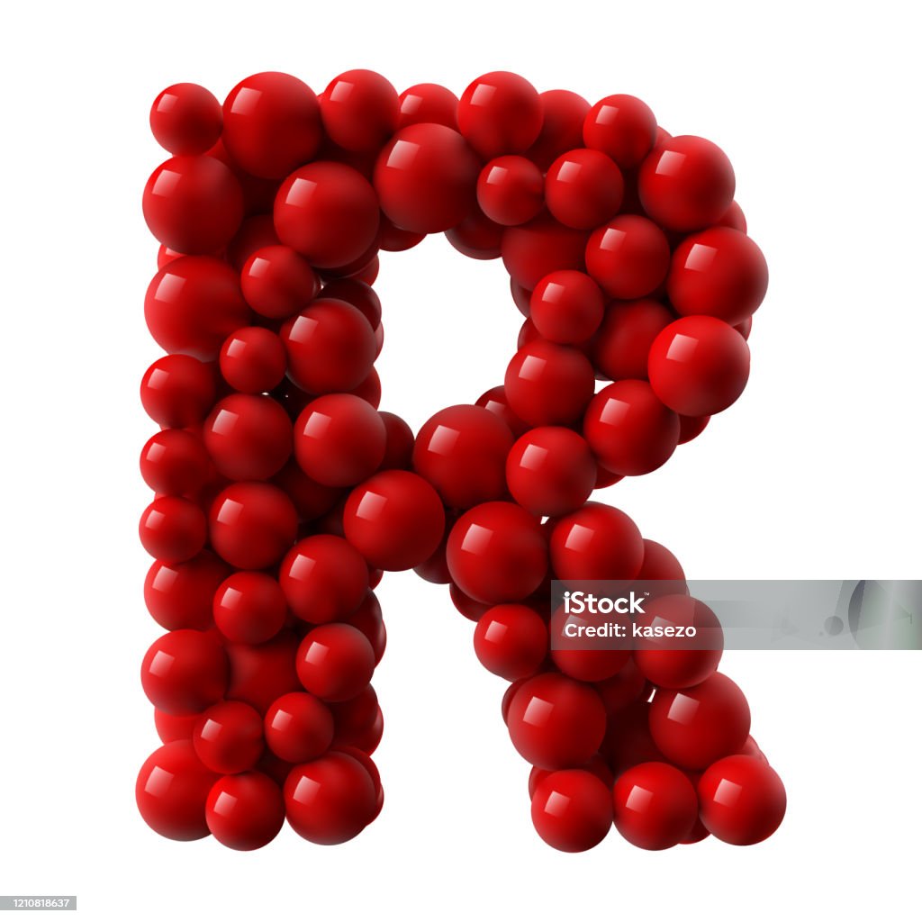 Letter R Balls Letter R With Red Colored Shiny Balls Realistic Vector Illustration ...