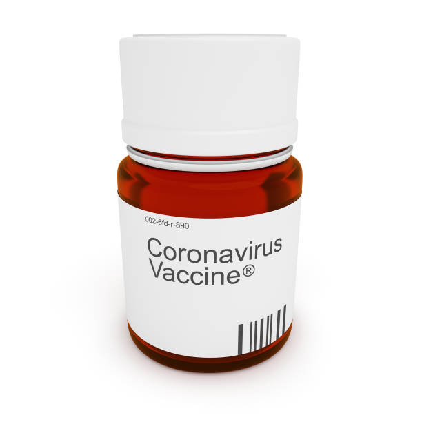istock Bottle With Coronavirus Vaccine, 3d illustration 1210818654