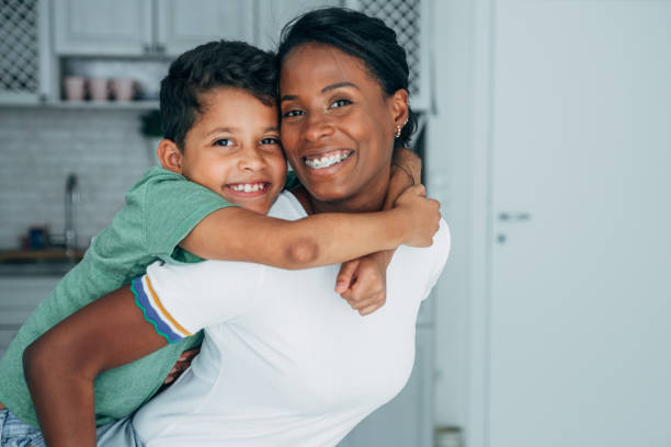 istock Mother and son at home. 1210820352