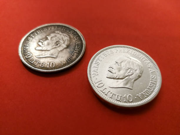 istock Lithuanian 10 Litas coin original and replica 1210821550
