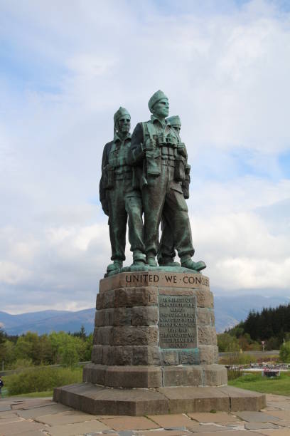 Europe, Scotland, Spean Bridge: - 05/14/2018 Commando Memorial created in 1949 by artist Scott Sutherland. It is located northwest of Spean Bridge in Scotland.