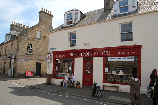 Europe, Scotland, St Andrews:- 05/20/2018 North Point Cafe has developed a cult in St. Andrews that is famous for having the Duke and Duchess of Cambridge on their first date here - supposedly.