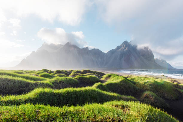istock Gorgeous landscape with black sand desert dunes 1210822716