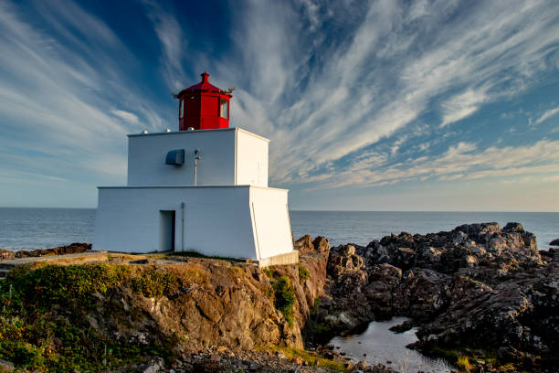 istock Clouds behind Amphitrite light house,  Ucluelet, Vancouver Island, BC, Canada 1210824683
