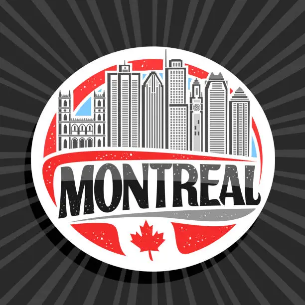 Vector illustration of Vector label for Montreal