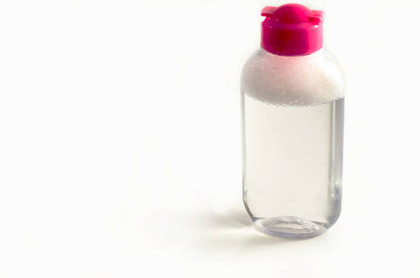 istock Nail polish remover liquid on white background, isolate 1210829212