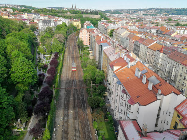 istock Aerial view of Prague old buildings 1210829366