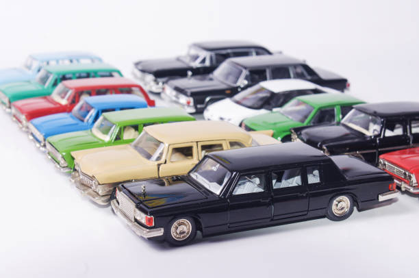 istock Collection of die-cast car models isolated on the white background 1210831990