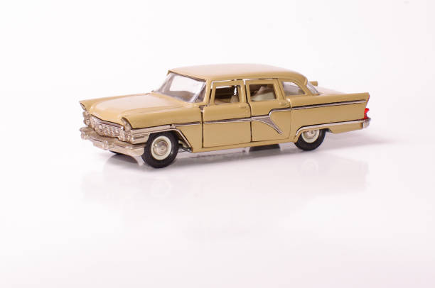 istock Old vintage car model isolated on the white background 1210832056
