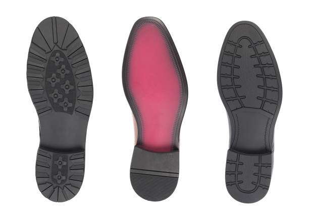istock Black shoe sole. Isolated on a white background. 1210833582