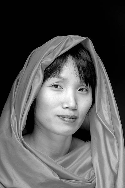 istock Woman with hooded wrap. 121084769