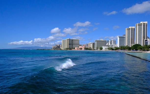istock Waikiki beach scenery from off shore. 1210857740