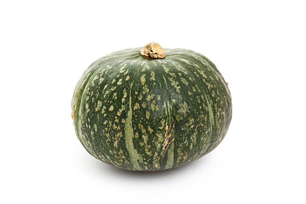 Frontal view of kabocha squash Kabocha Squash with white background kabocha stock pictures, royalty-free photos & images