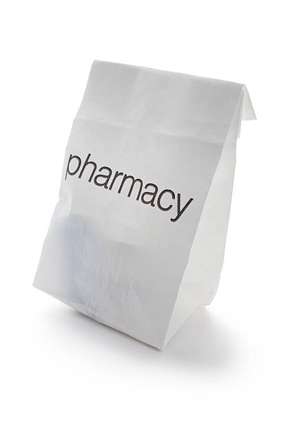 薬局バッグ - prescription medicine pharmacy medical vertical ストックフォトと画像