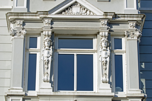 Detail of a Art Nouveau building in Kiel, Germany