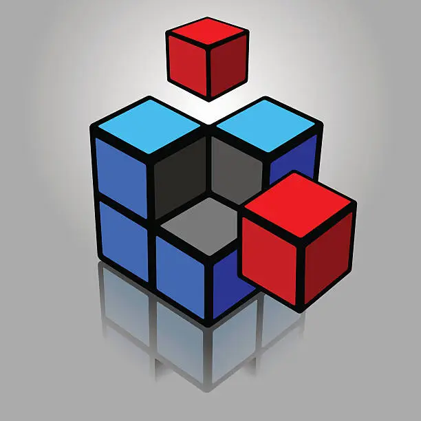 Vector illustration of Cube metaphor 2