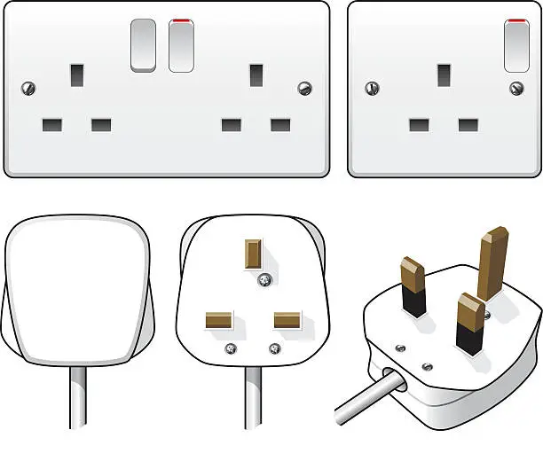 Vector illustration of Plug and socket illustration