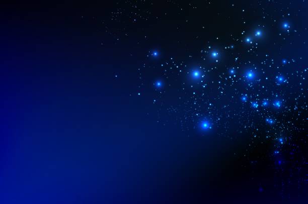 ilustraciones, imágenes clip art, dibujos animados e iconos de stock de las estrellas azules dispersan el fondo del confeti textura - christmas backgrounds glitter star shape