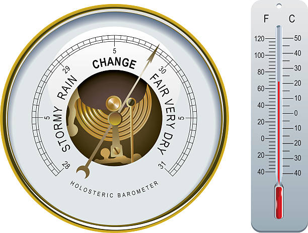 Barometer & Thermometer vector art illustration