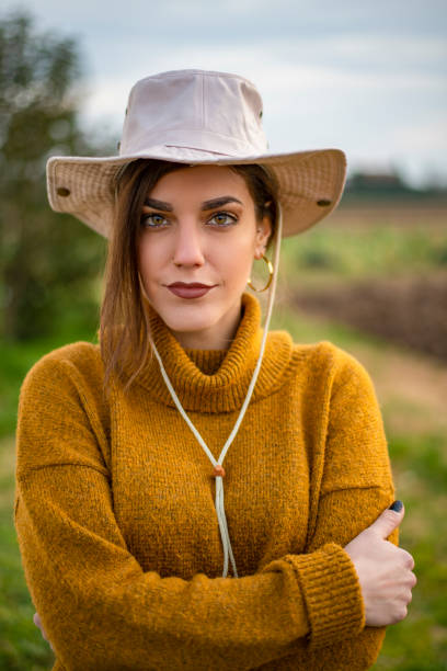 istock Pretty woman portrait with a hat 1210868939