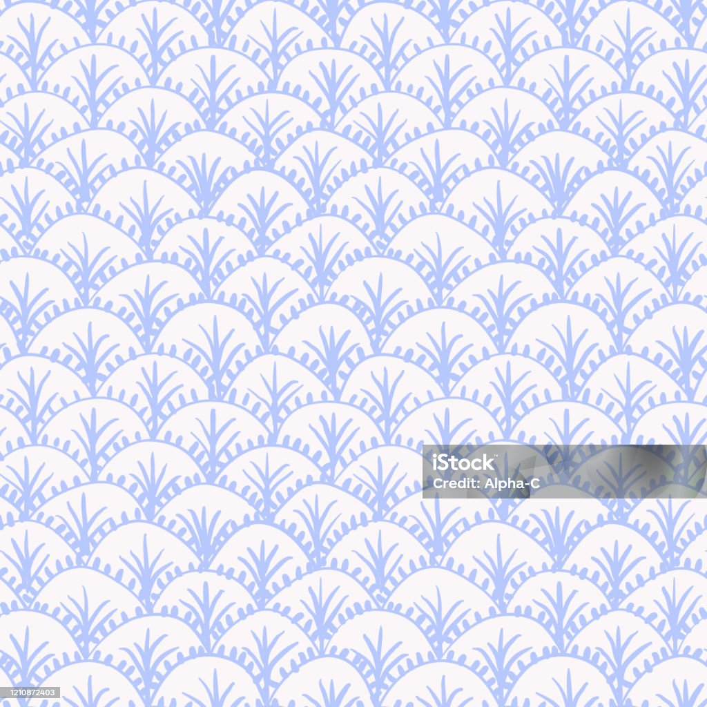 Blue Repeating Patterns Shell Blue Shells Seamless Pattern Stock Illustration - Download Image Now ...