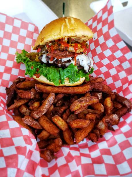 Large Hamburger loaded with toppings