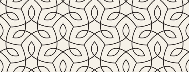 원활한 유기 자연 식물 벡터 패턴 - backgrounds black seamless textured stock illustrations
