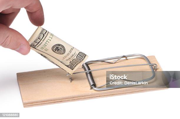 Hand caught, restrained, removing money from large mouse trap