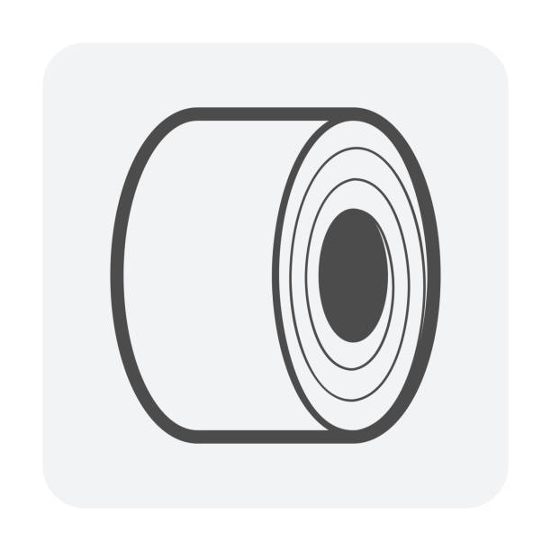 steel roll icon Steel roll vector icon design on white background. coil tubing stock illustrations